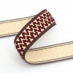 ELÁSTICO ZIG ZAG RELEVO 2,8cm MARROM/BEGE/AREIA 25m