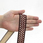 ELÁSTICO ZIG ZAG RELEVO 2,8cm MARROM/BEGE/AREIA 25m