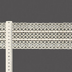 ENTREMEIO CROCHÊ CLARA COM CORDÃO 7,8cm CHAMPAGNE/CRU