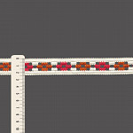 ENTREMEIO CROCHÊ FLOR 2,4cm CHAMPAGNE/CEREJA/LARANJA TOPAZIO 30m