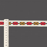 ENTREMEIO CROCHÊ FLOR 2,4cm CHAMPAGNE/VERMELHO MAÇÃ/AMARELO QUEIMADO 30m