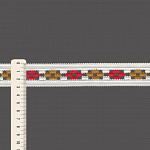 ENTREMEIO CROCHÊ FLOR 3cm CHAMPAGNE/VERMELHO MAÇÃ/AMARELO QUEIMADO 50m