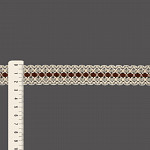 ENTREMEIO FLORIPA DUPLO 2,4cm PÉROLA ROSADO/MARROM 50m