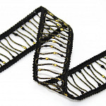 ENTREMEIO PALITO BOLINHA 3,8cm PRETO/OURO 30m