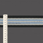 FITA RIGIDA CROCHE 5,1cm PRETO/CHAMPAGNE/AZUL CELESTE 20m