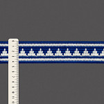 FITA RÍGIDA ÉTNICA 4,4cm AZUL ROYAL/CHAMPAGNE 20m