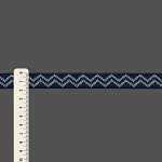 FITA RÍGIDA ZIG ZAG 1,8cm AZUL/CHAMPAGNE 20m