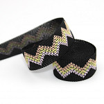 FITA RÍGIDA ZIG ZAG 1,9cm PRETO/PÊSSEGO/AMARELO BEBÊ/ROSA 20m