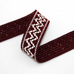 FITA RÍGIDA ZIG ZAG 2,4cm VINHO/CHAMPAGNE 20m