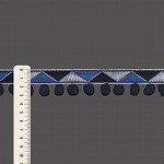 FITA RÍGIDA ZIG ZAG COM POMPOM 3,1cm AZUL/AZUL MARINHO/SEM BENEFICIAMENTO 50m