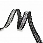 FITA RÍGIDA ZIG ZAG LISTRADO 1,3cm PRETO/CINZA MÉDIO/PRATA 50m
