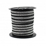 FITA RÍGIDA ZIG ZAG LISTRADO 1,3cm PRETO/CINZA MÉDIO/PRATA 50m