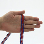 FITA RÍGIDA ZIG ZAG RUBY 1,3cm AZUL ROYAL/VERMELHO/PRATA 50m