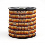 FITA RÍGIDA ZIG ZAG RUBY 1,3cm MARROM/BEGE/MOSTARDA/CONHAQUE/PRATA 50m