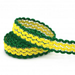 FITA RÍGIDA ZIG ZAG RUBY 1,3cm VERDE/AMARELO/PRATA 50m