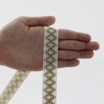 FITA RÍGIDA ZIG ZAG SAFARI 2,1cm CHAMPAGNE/AREIA ESCURO/VERDE MUSGO/BEGE 20m