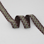 FITA RÍGIDA ZIG ZAG SAFARI 2,1cm MARROM/PÊSSEGO/AZUL/AMARELO BEBÊ 20m
