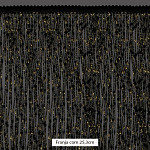 FRANJA ENTREMEIO BOLINHA 25,3cm PRETO/OURO 10m