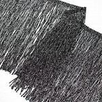 FRANJA LISA 18,8cm PRETO/PRATA 10m