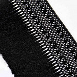 FRANJA MACRAMÊ FLOR 18,2cm PRETO 10m