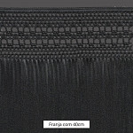 FRANJA MACRAMÊ PALITO 40cm PRETO 10m