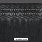FRANJA MACRAME PALITO 50,2cm PRETO 10m