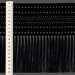 FRANJA MACRAMÊ PINGENTE 19,3cm PRETO 10m