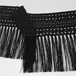 FRANJA MACRAMÊ PINGENTE 19,3cm PRETO 10m