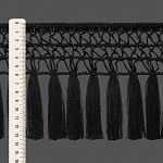 FRANJA MACRAMÊ X PINGENTE 13,6cm PRETO 10m