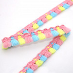 FRANJA PINGENTE MILANE 1,6cm ROSA BEBÊ/AMARELO BEBÊ/AZUL BEBÊ 50m
