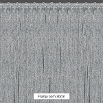 FRANJA VISCOSE TESSA 30cm SEM BENEFICIAMENTO/PRATA 10m