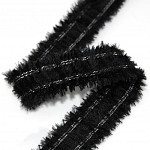 PASSAMANARIA PELUCIADA 3,4cm PRETO/PRATA 20m