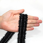 PASSAMANARIA PELUCIADA 3,4cm PRETO/PRATA 20m