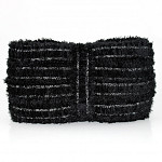 PASSAMANARIA PELUCIADA 3,4cm PRETO/PRATA 20m