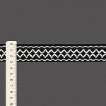 PASSAMANARIA ZIG ZAG 3cm PRETO/CHAMPAGNE 20m