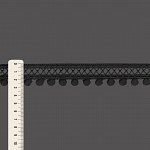 PONTO PALITO X POMPOM 2,8cm PRETO 30m