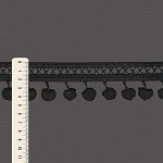 PONTO PALITO X POMPOM 4,5cm PRETO 30m
