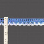 RENDA BICO ONDULADO LEILA 3cm AZUL/CHAMPAGNE 30m