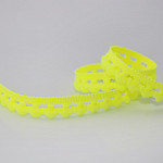 RENDA BICO POMPOM 1,3cm AMARELO NEON 50m