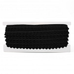 RENDA BICO POMPOM 1,3cm PRETO 10m