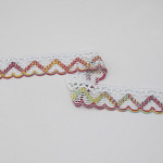 RENDA CORAÇÃO ZIG ZAG CUORE 3,8cm BRANCO/MESCLA