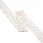 RENDA CORAÇÃO ZIG ZAG CUORE 4,9cm CRU