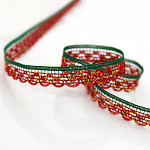 RENDA MANUALIDADES 9mm VERMELHO/VERDE/OURO 10m