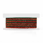 RENDA MANUALIDADES 9mm VERMELHO/VERDE/OURO 10m