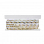 RENDA PICOT LAME 1,1cm BRANCO/OURO