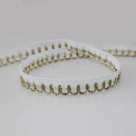 RENDA PICOT LAME 1,1cm BRANCO/OURO