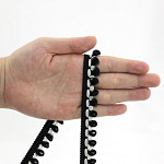 RENDA POMPOM 1,8cm CHAMPAGNE/PRETO 30m