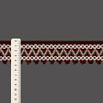 RENDA ZIG ZAG BOLINHA  4,8cm VINHO/AREIA/JUTA 30m
