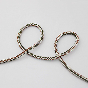 CORDÃO ELÁSTICO AGULHADO MÉDIO 6mm CHAMPAGNE/VERDE MUSGO/MARROM MÉDIO 50m