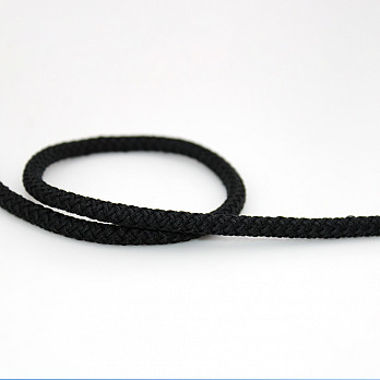 CORDÃO ELÁSTICO AGULHADO MÉDIO 6mm PRETO 50m